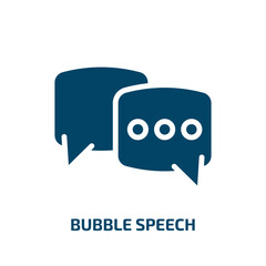 bubble speech icon from user interface collection. Filled bubble speech, blank, discussion glyph icons isolated on white background. Black vector bubble speech sign, symbol for web design and mobile