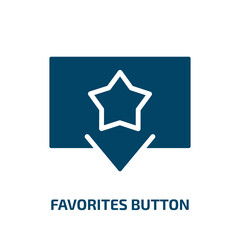 favorites button icon from user interface collection. Filled favorites button, favorite, button glyph icons isolated on white background. Black vector favorites button sign, symbol for web design and