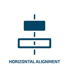 horizontal alignment icon from user interface collection. Filled horizontal alignment, horizontal, tool glyph icons isolated on white background. Black vector horizontal alignment sign, symbol for web