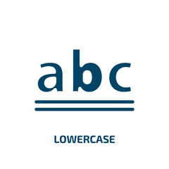 lowercase icon from user interface collection. Filled lowercase, alphabet, company glyph icons isolated on white background. Black vector lowercase sign, symbol for web design and mobile apps