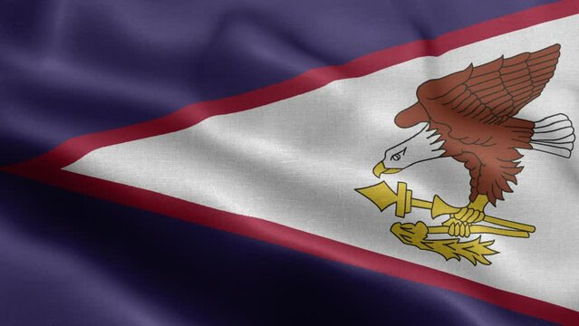 Flag Of American Samoa - American Samoa Flag High Detail - National flag American Samoa wave Pattern loopable Elements - Fabric texture and endless loop - Highly Detailed Flag