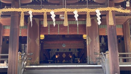 The old house of Shinto shrine, the Gojyoten Jinjya in Ueno Tokyo Japan, year 2022 September
