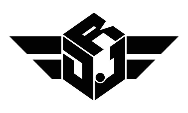 RDJ three letter gaming logo design vector template.