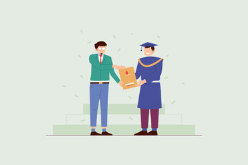 Lecturers and students at the graduation ceremony