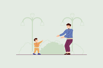 Family time vector illustration
