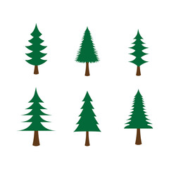 Tree Christmas set Icon Vector
