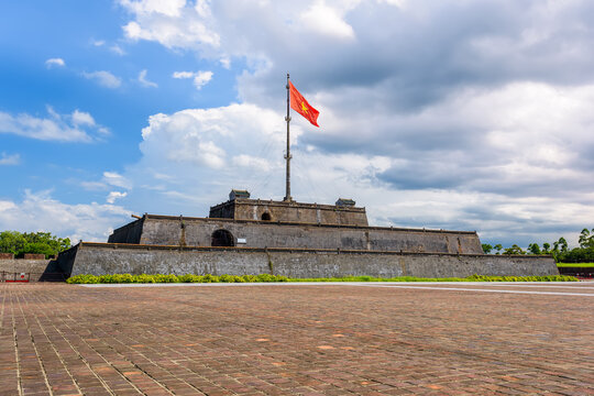 Hue Imperial Citadel Flagpole in Hue City, Vietnam is an architectural relic of the Nguyen Dynasty, located in the middle of the south face of Hue Citadel. It was built in 1807 .