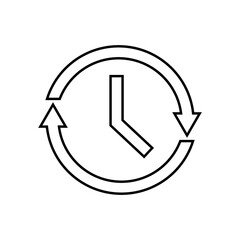 Graphic flat time icon for your design and website