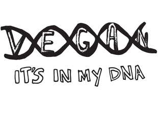 vector black and white design double helix Vegan it's in my DNA