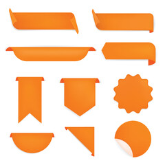 banner sticker, blank vector simple clipart set
