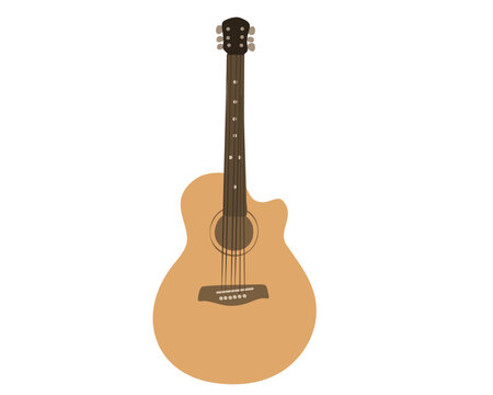 Electroacoustic Guitar. Flat Vector Illustration