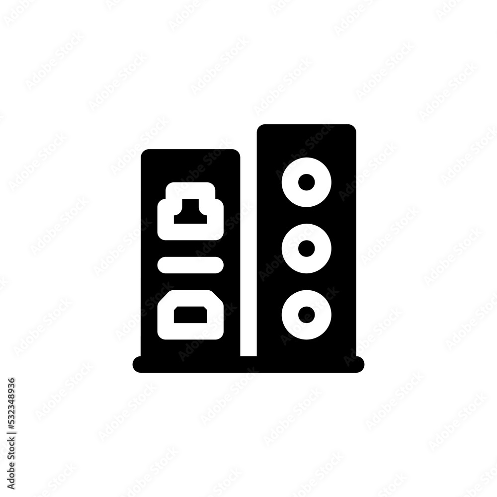 Aufkleber input output port vector icon. computer component icon solid style. perfect use for logo, presentati