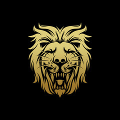 Lion king logo design vector template