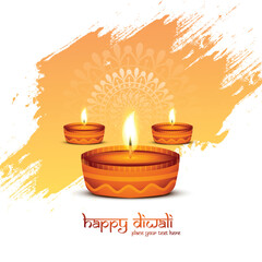 Beautiful card happy diwali celebration holiday background