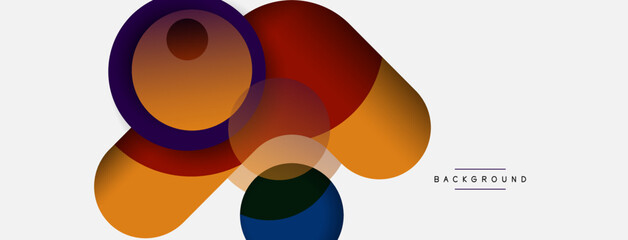 Vector round shapes circles minimal geometric background. Vector illustration for wallpaper banner background or landing page