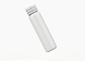 Glossy Bottle Mockup Isolated On White Background. 3d illustration