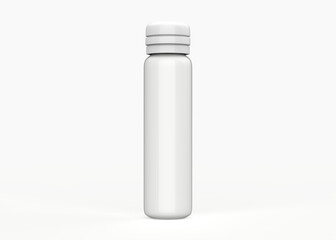 Glossy Bottle Mockup Isolated On White Background. 3d illustration