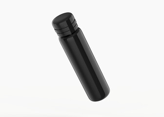 Glossy Bottle Mockup Isolated On White Background. 3d illustration