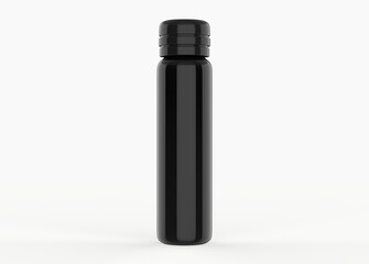 Glossy Bottle Mockup Isolated On White Background. 3d illustration