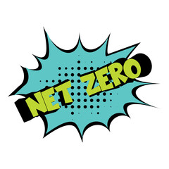 Net Zero Vector illustration o halftone background