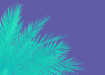 3D Teal palm tree
