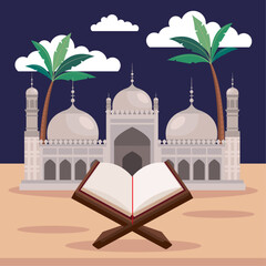 muslim culture mosque with koran
