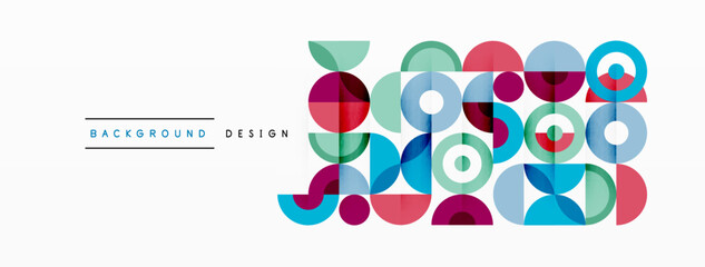 Colorful circle abstract background. Template for wallpaper, banner, presentation, background