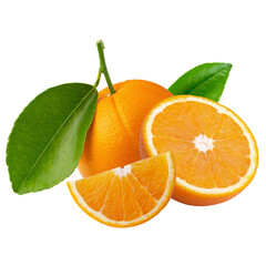 fresh orange fruit isolated on alpha background