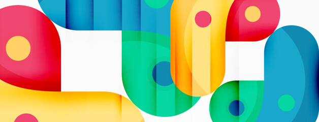 Creative geometric wallpaper. Round arrow shape minimal geometric background. Techno business template for wallpaper, banner, background or landing