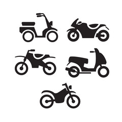 set of motorcycle icon symbol sign vector illustration logo template Isolated for any purpose