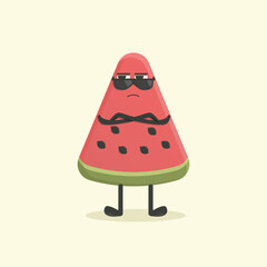 Illustration of doodle watermelon freestyle. Free vector, editable.