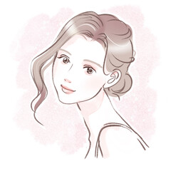 hand drawn natural female illustration