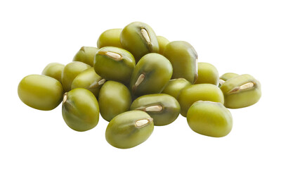 Group of green mung beans isolated
