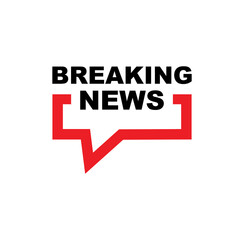 breaking news sign on white background	