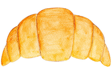 Croissant by hand drawn watercolor illustration