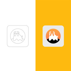 Dog logo in geometric. dog and mountain silluette. app design logo,corporate branding, logo, simple logo, unique, minimalist