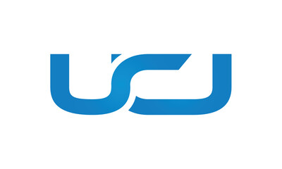 UCJ monogram linked letters, creative typography logo icon