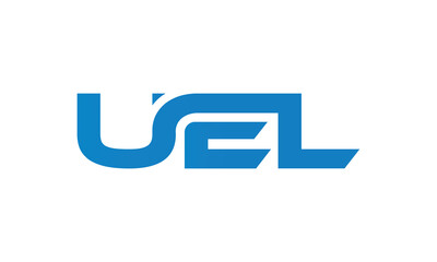UEL monogram linked letters, creative typography logo icon