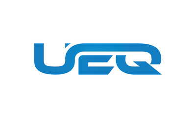 UEQ monogram linked letters, creative typography logo icon