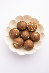 Fenugreek or methi ke Laddu, laddo or laddoo or sweet mithai balls for boosting immunity in winters