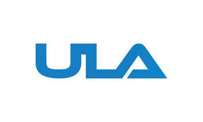 ULA monogram linked letters, creative typography logo icon