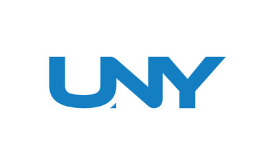 UNY monogram linked letters, creative typography logo icon