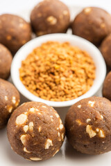Fenugreek or methi ke Laddu, laddo or laddoo or sweet mithai balls for boosting immunity in winters