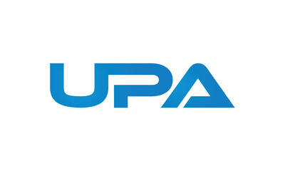 Fototapeta UPA monogram linked letters, creative typography logo icon obraz