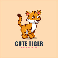 cute tiger character mascot design