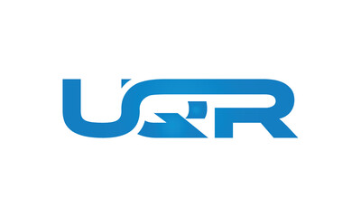 UQR monogram linked letters, creative typography logo icon