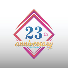 23 years anniversary celebration logotype. 23rd anniversary logo collection. Set of anniversary design template. Vector and illustration.