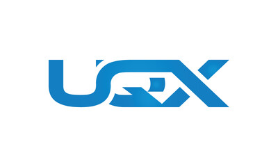 UQX monogram linked letters, creative typography logo icon