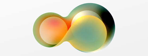 Fluid abstract background. Liquid color gradients composition. Round shapes and circle flowing design for wallpaper, banner, background or landing