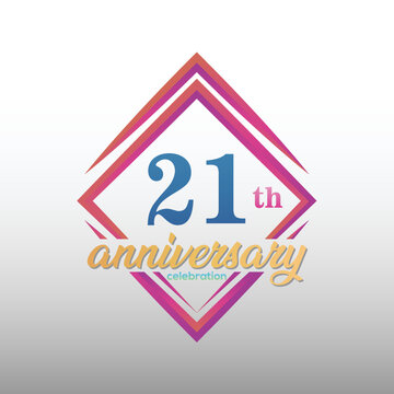 21 years anniversary celebration logotype. 21st anniversary logo collection. Set of anniversary design template. Vector and illustration.